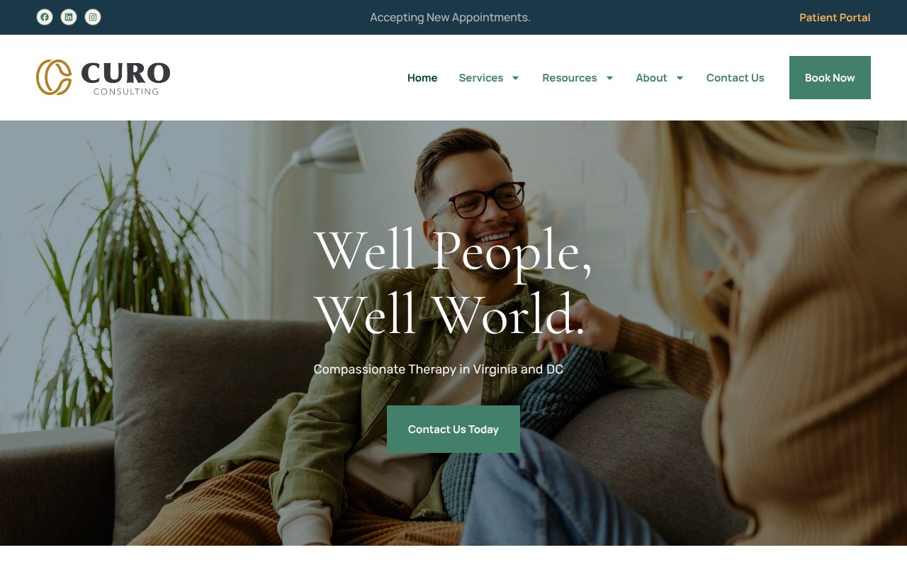Curo Consulting Group website