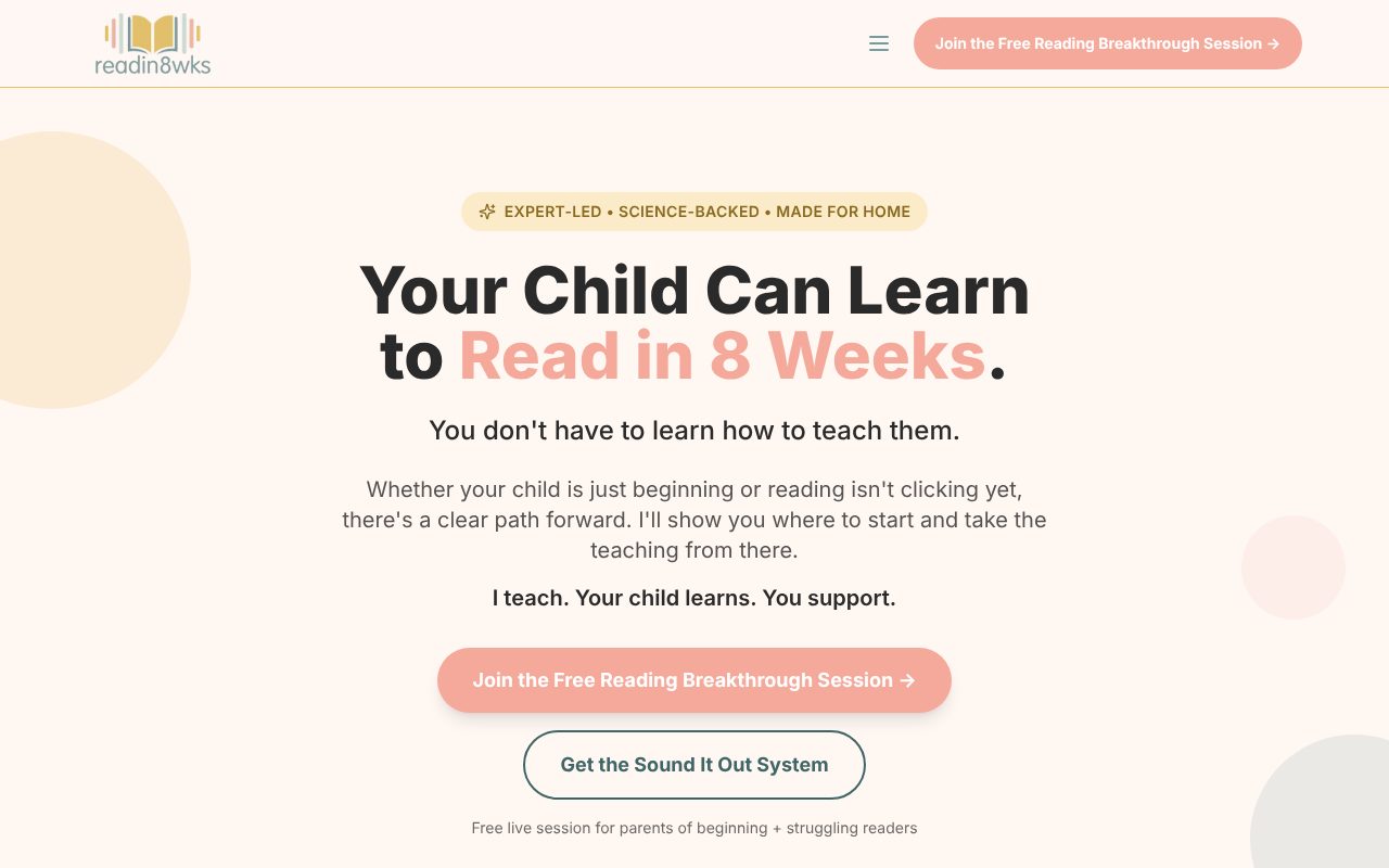 Read in 8 Weeks website